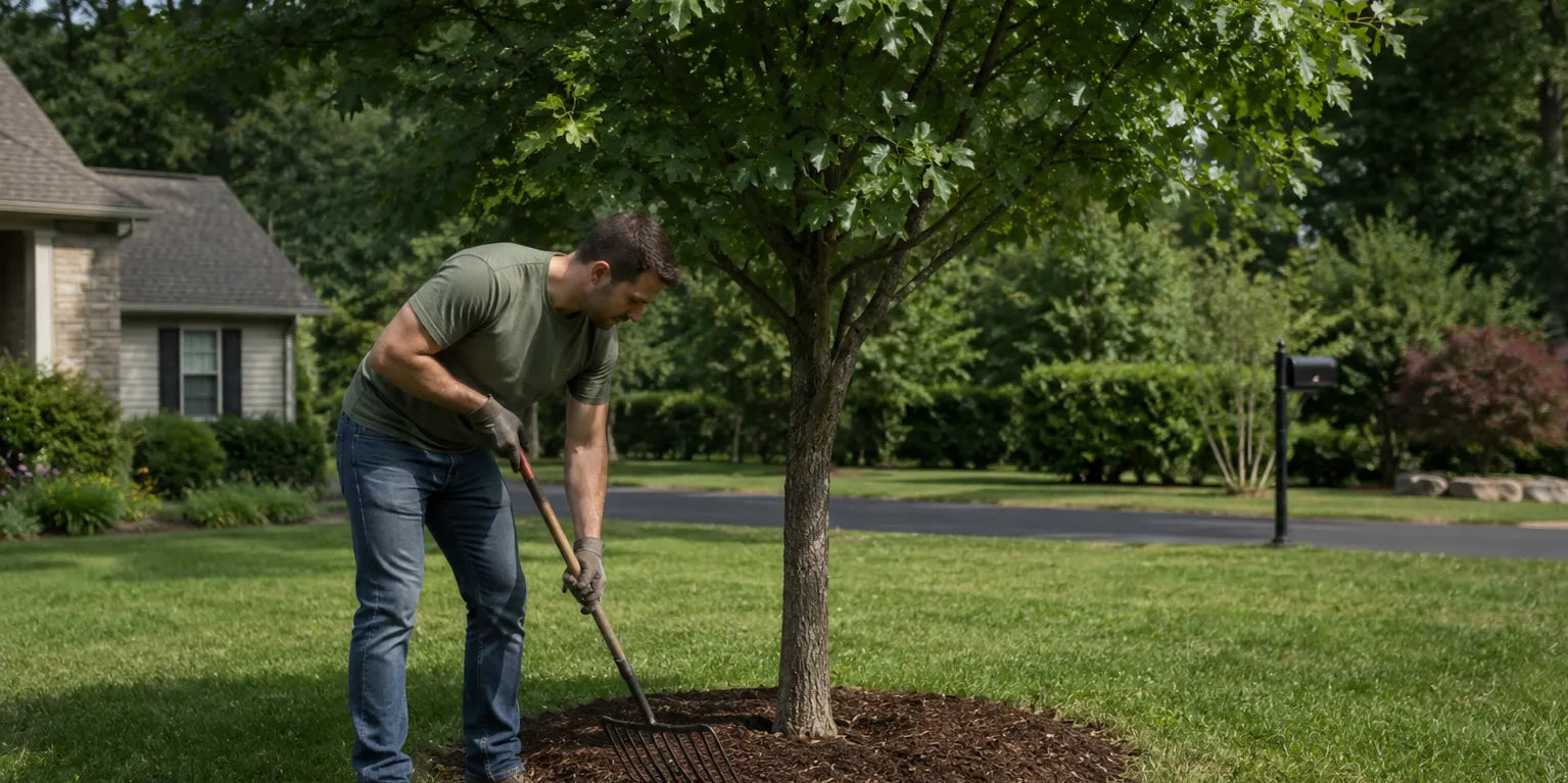 How to Mulch Around Trees the Right Way (and the One Mistake to Skip)