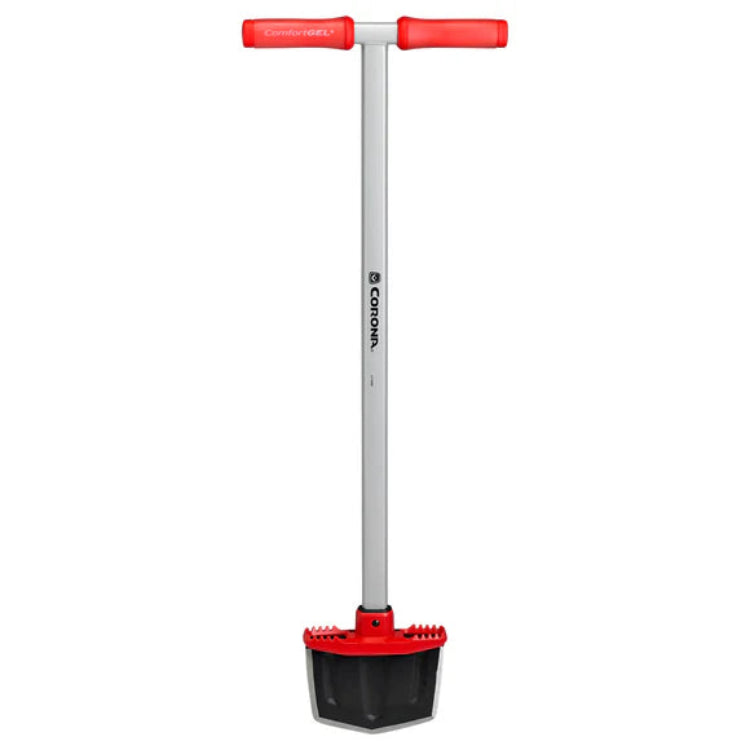 Corona EdgeMASTER lawn edger with red ComfortGEL T-handle and stand-up edging head.