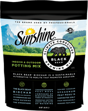 Sunshine Black Bear Indoor and Outdoor Potting Mix in 8 quart bag featuring biochar growing mix.