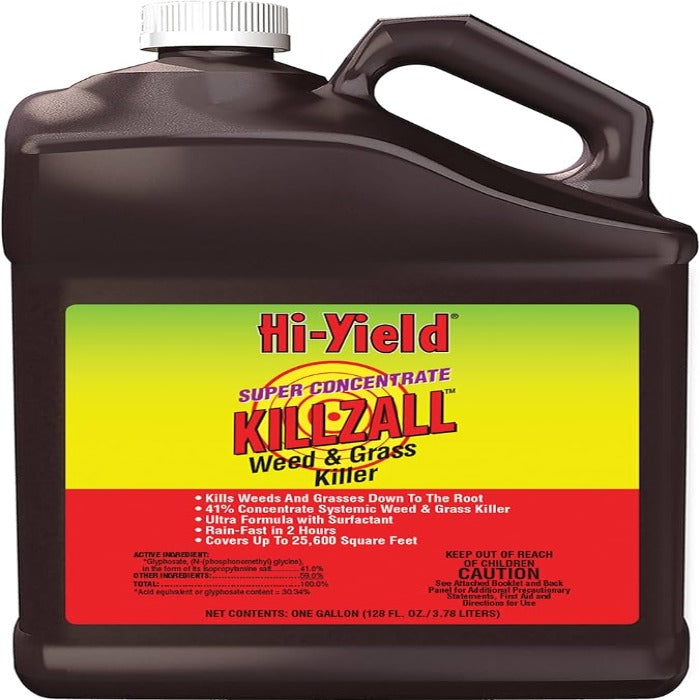 Hi-Yield KillzAll Super Concentrate Weed & Grass Killer, 1-gallon jug, kills weeds & grasses to the root, covers up to 25,600 sq ft.
