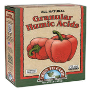 Down To Earth Granular Humic Acids 5 lb cardboard box with red bell pepper illustration, OMRI listed.