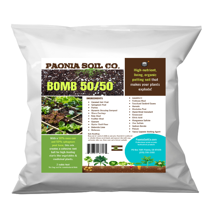 The Bomb 50/50 — bagged planting mix.