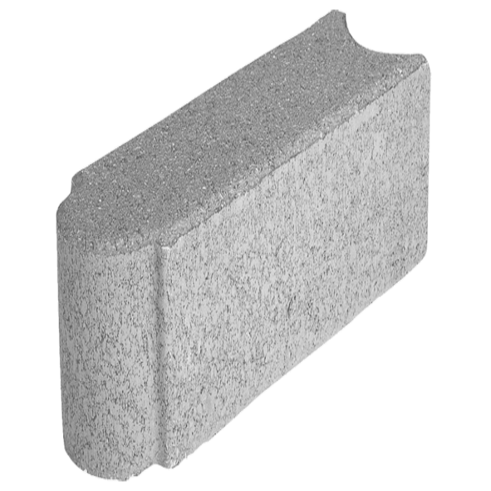 Grey concrete edging stone for landscaping projects.
