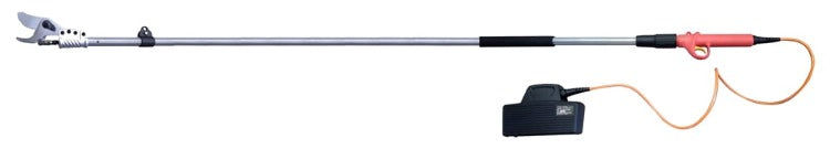 Long-handled pruning shears with a cordless power unit; ideal for high-reaching branches.
