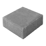 Gray concrete paver, 12x12 inch square, 60mm thick.
