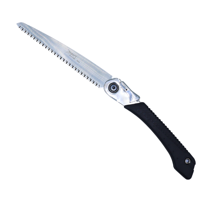 8.5-inch folding hand saw with a silver blade and black ergonomic handle.

