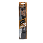 8.5-inch folding saw in retail packaging, ready for outdoor use.
