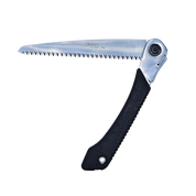 Zenport 8.5-inch folding saw with durable black handle and sharp, stainless steel blade.
