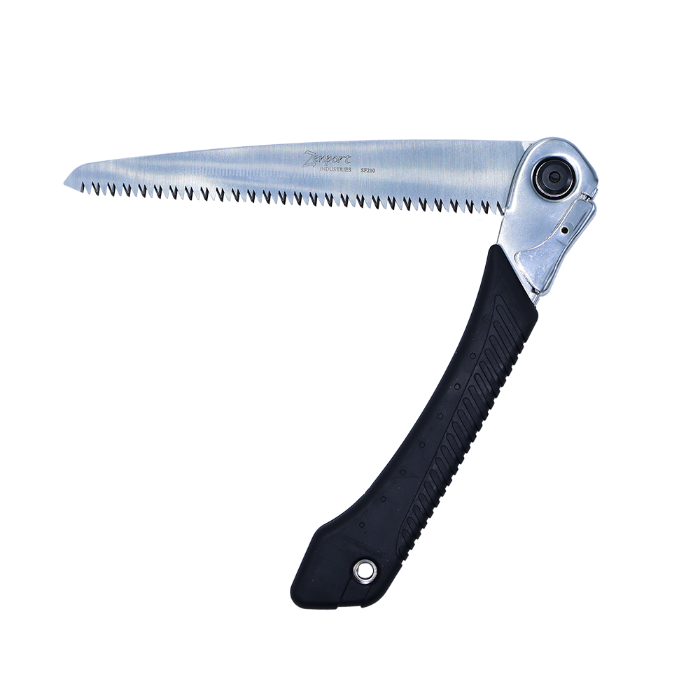 Zenport 8.5-inch folding saw with durable black handle and sharp, stainless steel blade.
