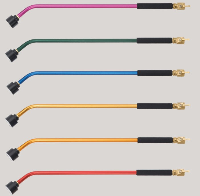 Dramm Colormark 30-inch rain wand in pink, green, blue, gold, orange, and red.
