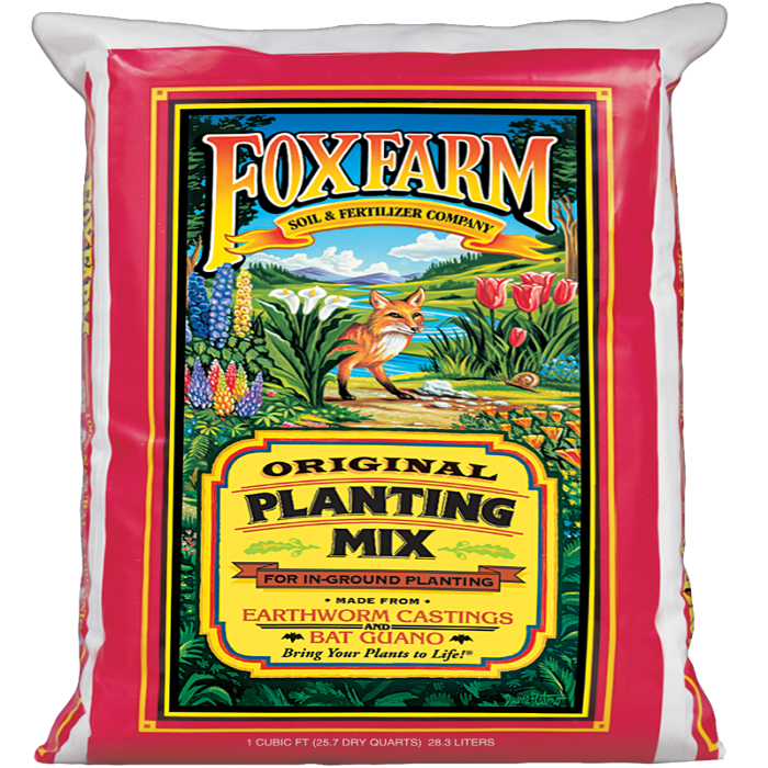 Fox Farm Original Planting Mix: 1 cubic ft bag of premium potting soil made with earthworm castings & bat guano for vibrant, healthy plants.
