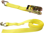 Yellow 2" Ratchet Strap with Heavy-Duty Metal Buckle for Secure Cargo Tie-Down
