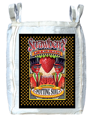 Potting soil bag featuring whimsical strawberry characters; ideal for planting and flowering.
