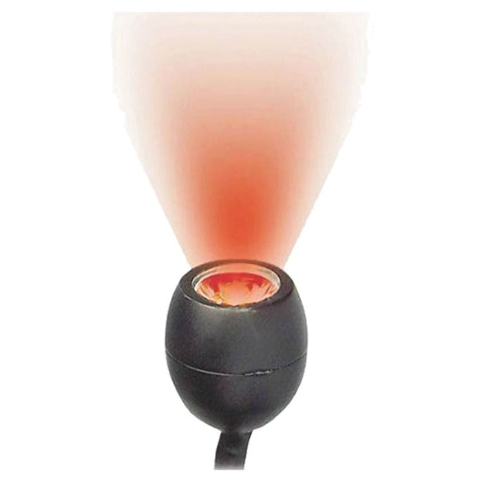 Little Giant LED EggLite Red (2): Black LED light emits a focused red beam.
