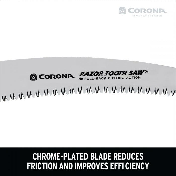 Corona Razor Tooth Saw replacement blade: Chrome-plated for reduced friction & efficient pull-back cutting.
