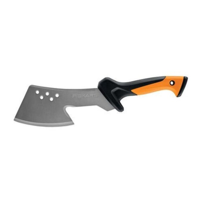 Fiskars Hatchet with sheath: durable, lightweight steel hatchet with comfortable, ergonomic grip for outdoor tasks.
