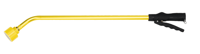 Gold-colored 30-inch watering wand with adjustable nozzle.
