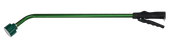 Green metal watering wand with adjustable nozzle, ideal for precise plant watering.
