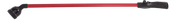 Dramm 30-Inch RainSelect Rain Wand: Red aluminum wand with ergonomic grip for effortless watering.
