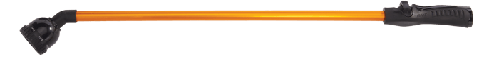 Orange and black 30-inch watering wand with adjustable nozzle.
