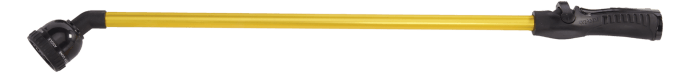 Thirty-inch gold-tone watering wand with ergonomic black grip.

