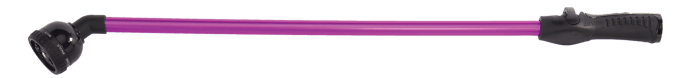 Purple 30-inch watering wand with adjustable nozzle.
