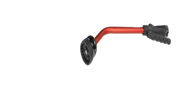 Dramm 16 Inch Kaleidoscope Rain Wand: Red aluminum wand with adjustable nozzle for precise watering.
