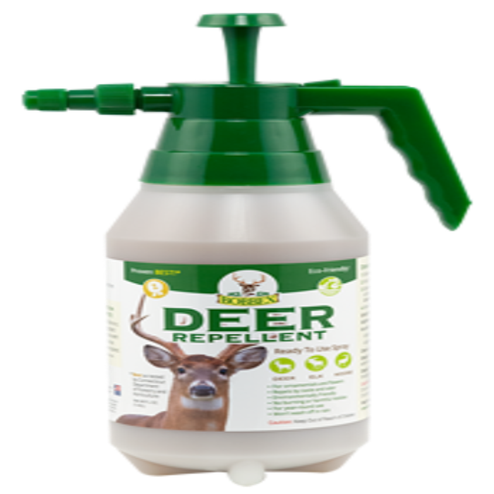 Bobbex Deer Repellent ready-to-use spray bottle; protects gardens & landscapes from deer damage.

