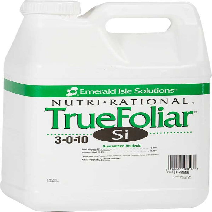 Emerald Isle Solutions TrueFoliar Si 3-0-10 liquid fertilizer, 12.5 gallon jug, 3% nitrogen, 18% potash
