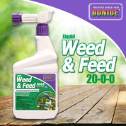 Bonide Weed-N-Feed 20-0-0 Liquid: Ready-to-spray weed killer & fertilizer for lawns.
