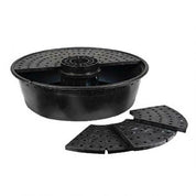 Little Giant 36-inch Disappearing Waterfall Basin: Black plastic pond basin with 3-piece, perforated liner for easy installation.
