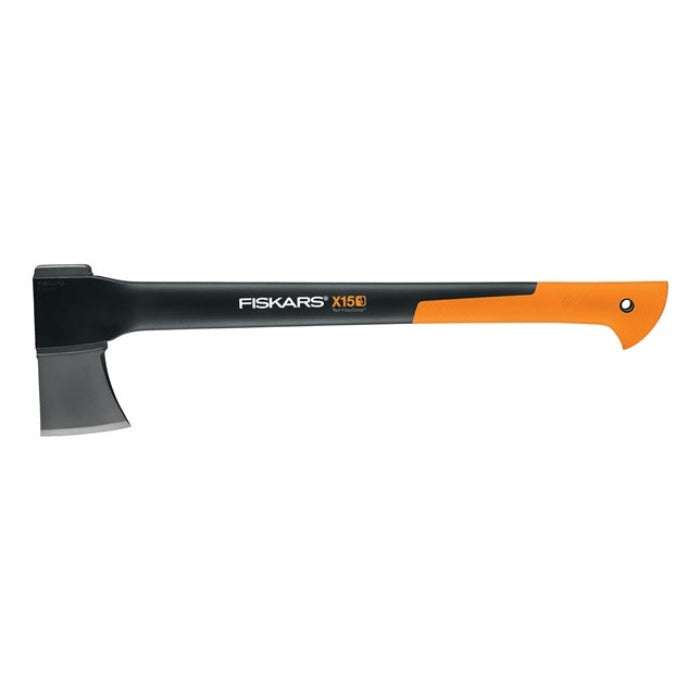 Fiskars X15 Splitting Axe, 23", durable black & orange handle, for efficient wood splitting.
