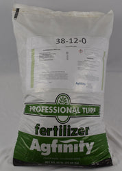 50 lb bag of 38-12-0 professional turf fertilizer;  pre-plant application instructions included.
