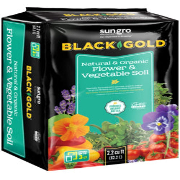 Sungro Black Gold Natural & Organic Flower & Vegetable Soil, 2.2 cu ft
