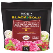 Sungro Black Gold Natural & Organic Earthworm Castings Blend, 8 qt (8.8 L), 0.0-0.0-0.0, OMRI Listed, for outdoor containers, perennials, trees & shrubs
