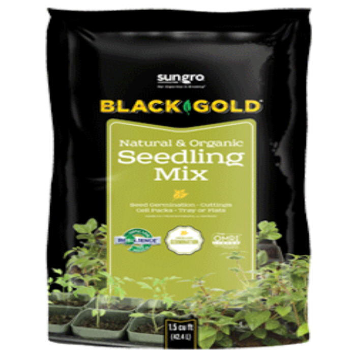 Sungro Black Gold Natural & Organic Seedling Mix, 1.5 cu ft, ideal for seed germination, cuttings, cell packs, trays or flats.
