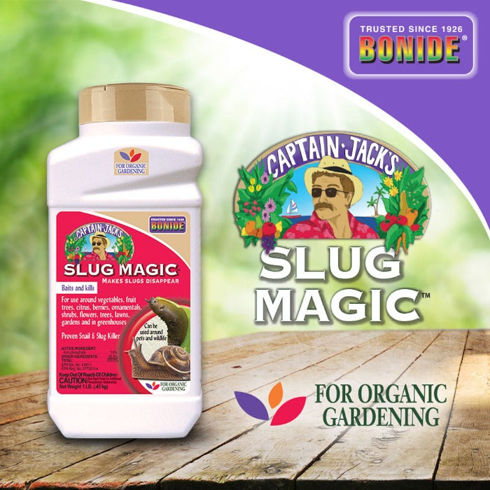 Bonide Captain Jack's Slug Magic: 1 lb bait & killer for organic gardens, effective on snails & slugs around plants & pets.
