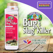 Bonide Captain Jack's Bug & Slug Killer: 1.5 lb, treats 3000 sq ft, effective for up to 4 weeks, for organic gardening.
