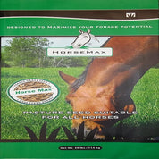 HorseMax PastureMax Seed: 25 lbs bag of pasture seed for all horses, maximizing forage potential.
