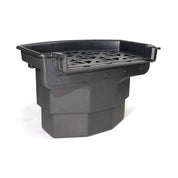FilterFalls Spillway Filter Box:  Durable black plastic pond filter with integrated screen for efficient water filtration.
