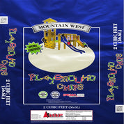 Mountain West Playground Chips, 2 cubic feet (56.6L) bag, IPEMA Certified playground mulch.
