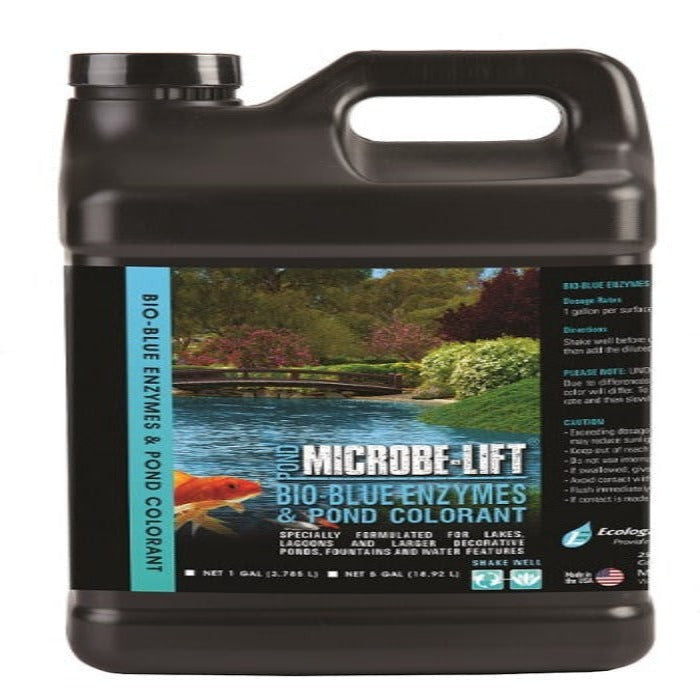Pond enzyme and colorant jug; enhances lake, pond, and fountain water clarity.
