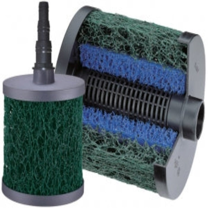EZ BIO 20 Double Core aquarium filter: green & blue filter media, high-flow design.
