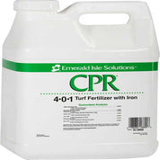 Emerald Isle Solutions CPR 4-0-1 Turf Fertilizer with Iron: 9.46 Liter jug, guaranteed analysis includes iron,  sulfur, zinc, and more for lush, green lawns.
