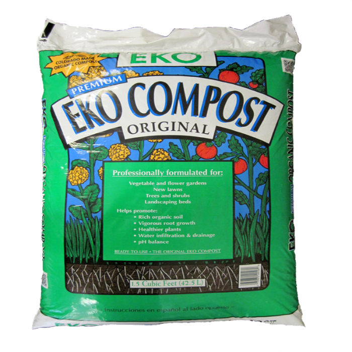EKO Compost Original: 1.5 cubic feet of premium compost for vegetable gardens, lawns, trees, shrubs & landscaping. Promotes rich soil & healthy plant growth.
