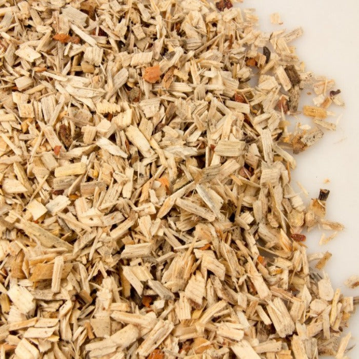Light beige playground mulch pile, close-up view.
