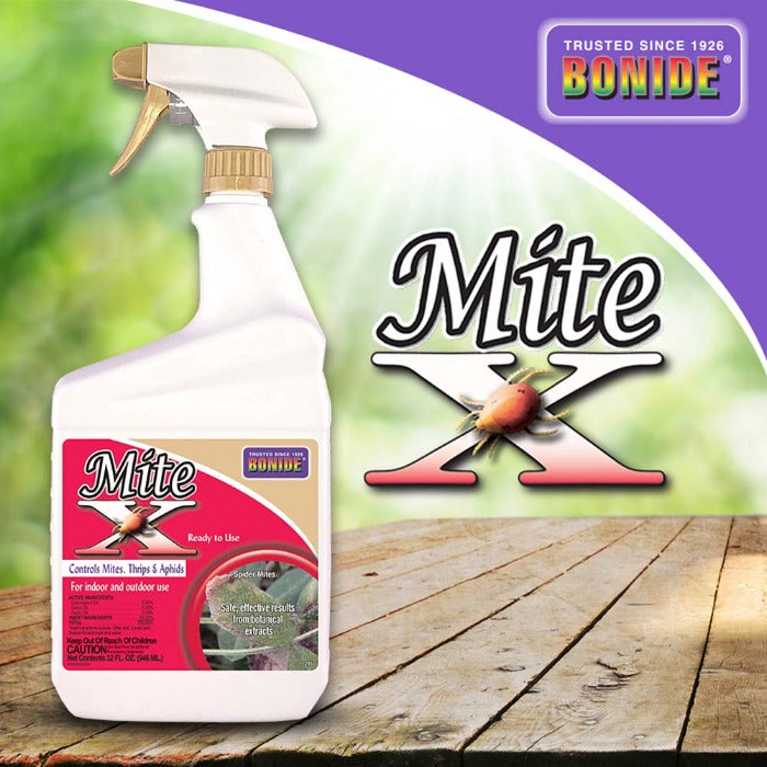 Bonide MITE-X Ready-to-Use: Controls mites, thrips, & aphids indoors/outdoors.  Safe, botanical extract.
