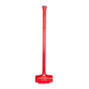 Red deadblow hammer with a long handle, isolated on white.
