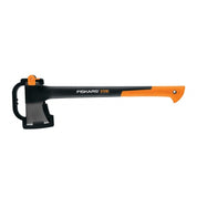 23-inch splitting axe with black and orange handle, shown on a white background.
