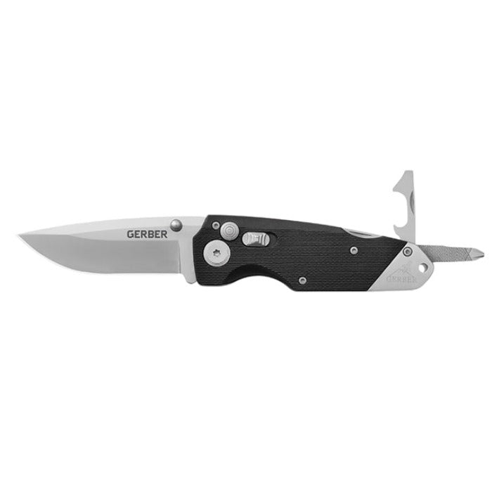 Gerber Obsidian plain-edge folding knife with integrated tools
